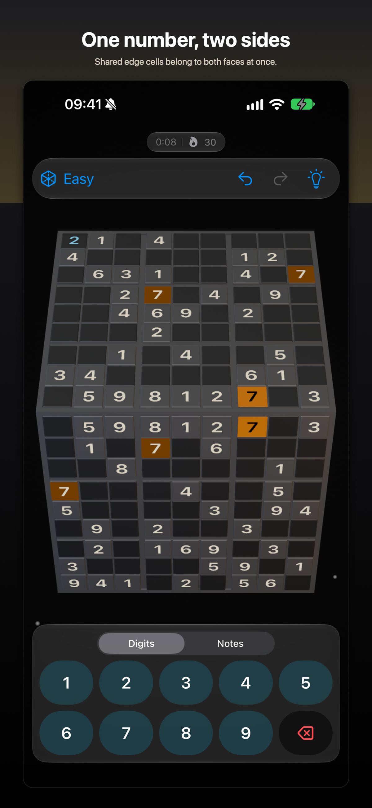 iPhone: One digit on a shared edge